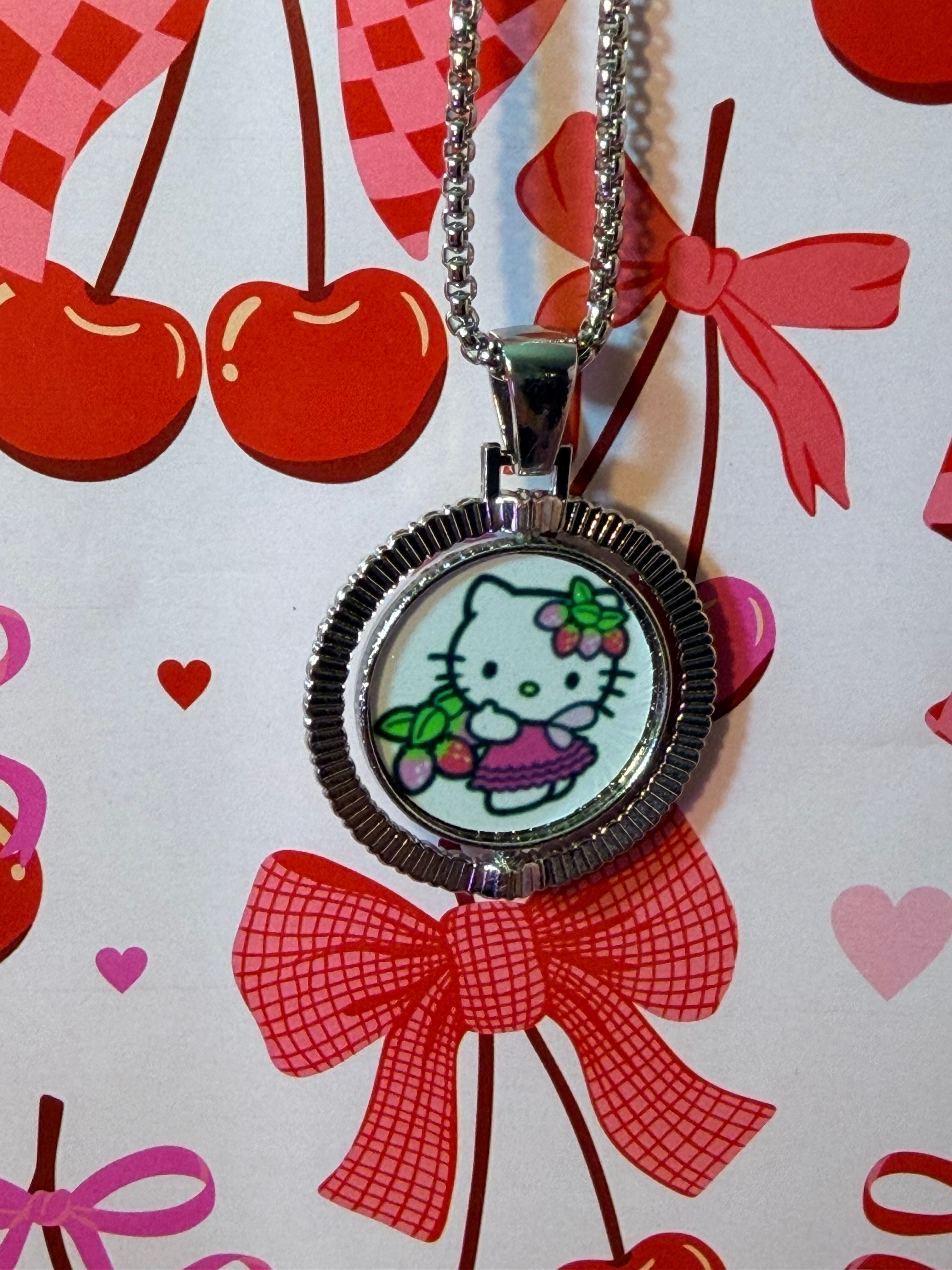 Hello kitty medallion necklace